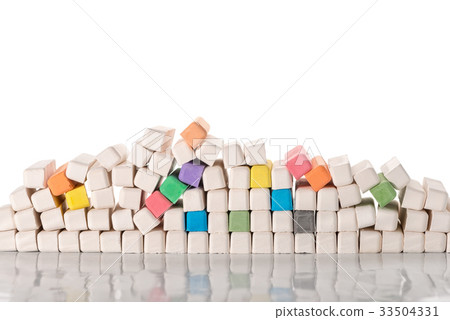 pile of colorful chalks, back to school concept 33504331