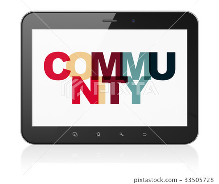 Social network concept: Tablet Computer with Social network concept: Tablet Computer with 33505728