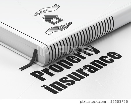 Insurance concept: book House And Palm, Property 33505736