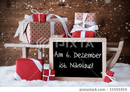 Sleigh With Gifts, Nikolaus Means Nicholas Day 33505959