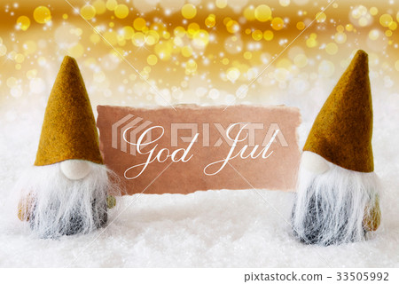 Golden Gnomes, God Jul Means Merry Christmas 33505992