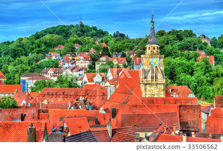 View of the historical center of Tubingen, Baden 33506562