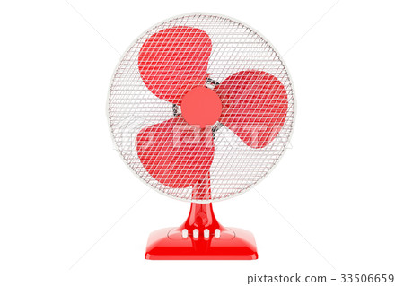 Red Table Fan, 3D rendering 33506659