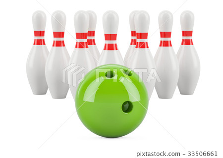 set of bowling concept, 3D rendering set of bowling concept, 3D rendering 33506661