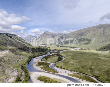 Aerial view of the paradisal landscape of Glen 33506759