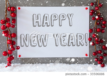 Label, Christmas Decoration, Text Happy New Year 33506886