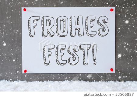 Label On Cement, Frohes Fest Means Merry Christmas 33506887