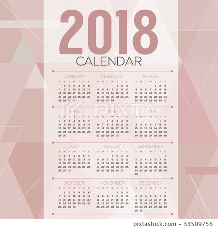 2018 Pink Pastel Geometric Printable Calendar 2018 Pink Pastel Geometric Printable Calendar 33509758