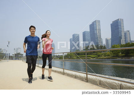 情侶，體育，中央公園，松島，延壽區，仁川 33509945
