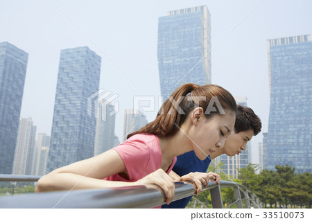 情侶，體育，中央公園，松島，延壽區，仁川 33510073