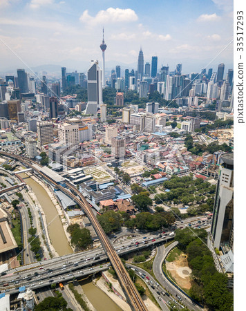 Aerial Photo - Kuala Lumpur City and Blue Sky. Aerial Photo - Kuala Lumpur City and Blue Sky. 33517293
