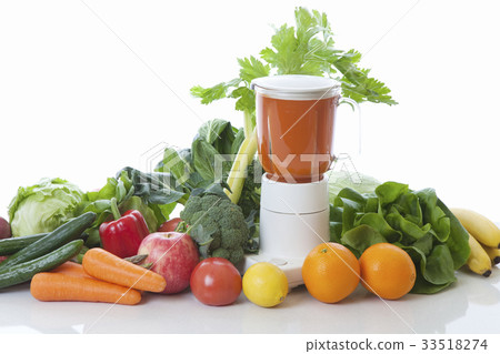 Group photo of juicer and vegetable fruits Group photo of juicer and vegetable fruits 33518274