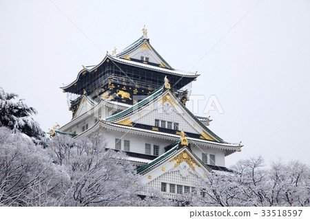 Osaka Castle and Snow Osaka Castle and Snow 33518597