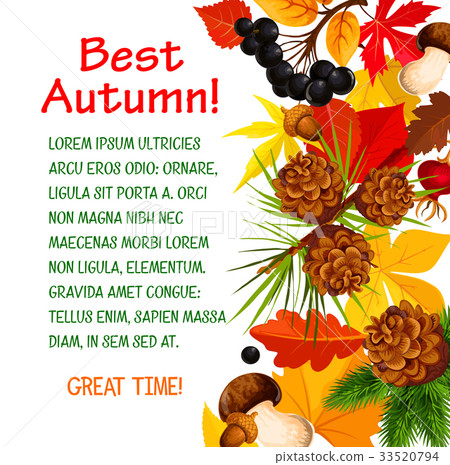 Autumn poster template of fall forest nature Autumn poster template of fall forest nature 33520794