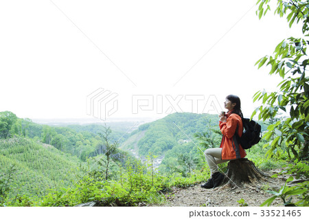 Mountain climbing woman mountain peak mountain girl trekking Mountain climbing woman mountain peak mountain girl trekking 33521465