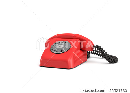 3d rendering of an old-fashioned rotary phone 33521780