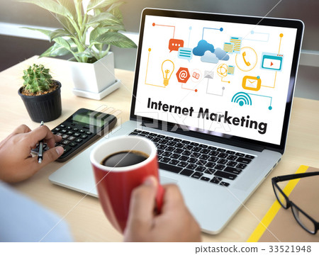IOT business man hand working and internet of IOT business man hand working and internet of 33521948