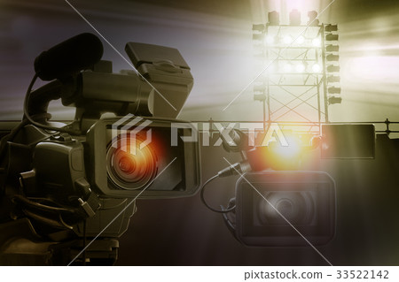 video camera in stadium for making sport news video camera in stadium for making sport news 33522142