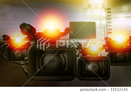 video camera in stadium for making sport news 33522145