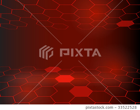Red hexagon digital technology concept abstract 33522528