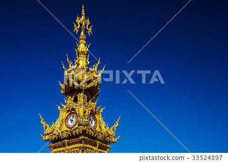Golden clock tower, Chiang Rai 33524897