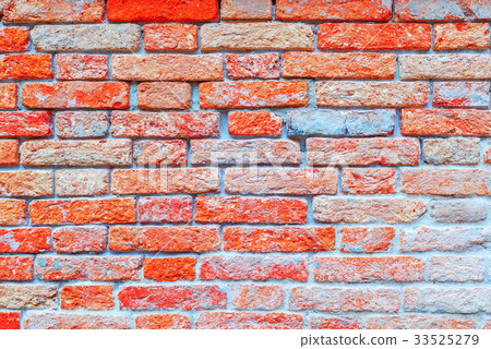 Texture of a brick wall made from an old red brick 33525279