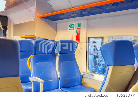 Interior of the high-speed train . 33525377