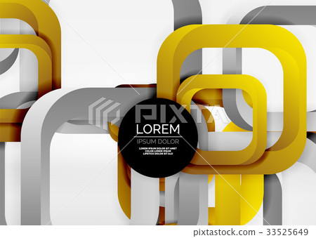 Squares geometric shapes in light grey 3d space 33525649