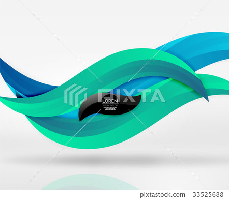Vector colorful wave lines in white and grey 3d 33525688