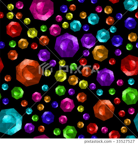 Colored Brilliant Cut Gems Seamless Pattern 33527527
