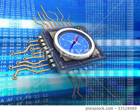 3d illustration of electronic microprocessor 3d illustration of electronic microprocessor 33528489