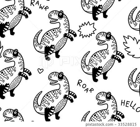 Cartoon dinosaurs seamless pattern for kid in Cartoon dinosaurs seamless pattern for kid in 33528815
