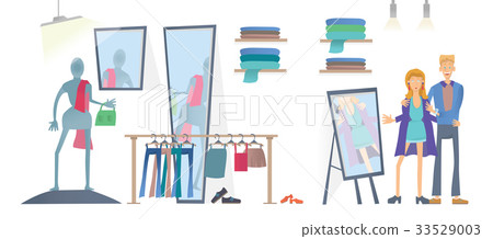 Man and woman in clothing store. Fashion store 33529003