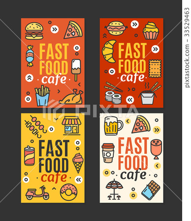 Fastfood and Street Food Flyer Banner Posters Card Fastfood and Street Food Flyer Banner Posters Card 33529463
