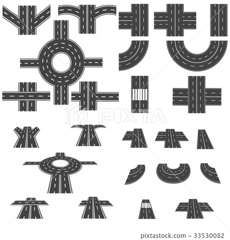 Set of different sections of the road with Set of different sections of the road with 33530082