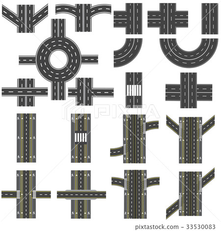 Set of different sections of the road with Set of different sections of the road with 33530083