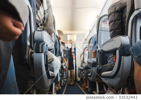 Cabin aisle in airplane 33532441