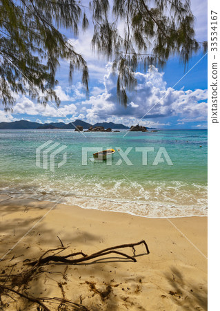 Tropical island and boat Tropical island and boat 33534167