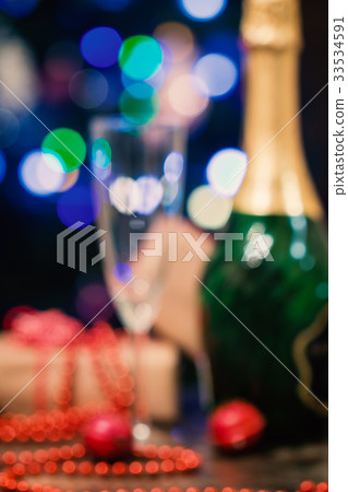 champagne glass and bottle 33534591