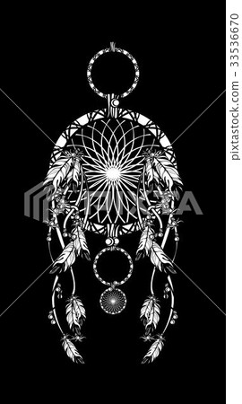 Dreamcatcher on a black background Dreamcatcher on a black background 33536670