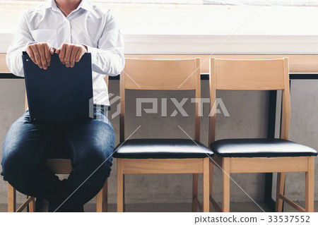 interview recruitment concept, Businessman holdind interview recruitment concept, Businessman holdind 33537552