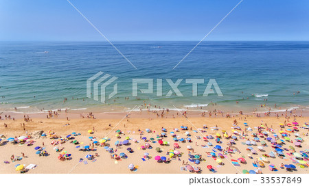 Aerial. Photos of the beach and tourists of the 33537849