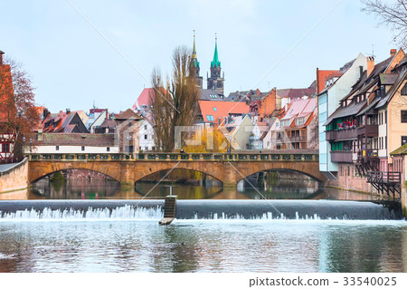 church tower and bridge. Nuremberg, Bavaria church tower and bridge. Nuremberg, Bavaria 33540025