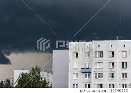 Thunderstorm over the city of Riga, Imanta, Latvia 33540515