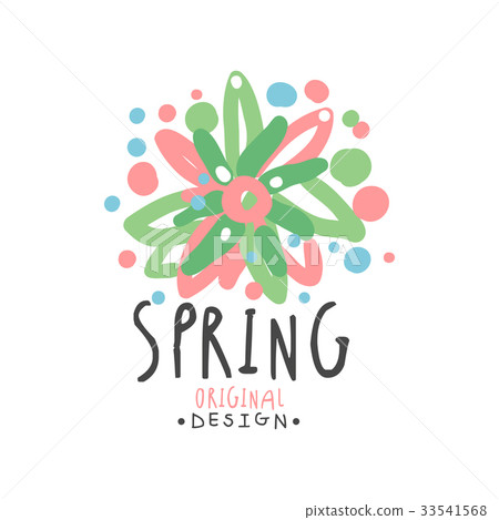 Spring logo template original design with floral Spring logo template original design with floral 33541568