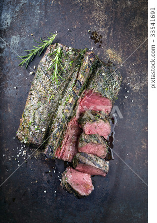 Saddle of Venison on old Metal Sheet 33541691
