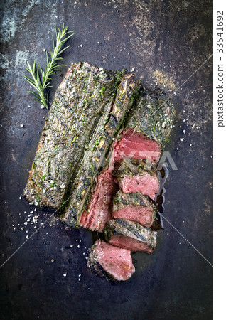 Saddle of Venison on old Metal Sheet 33541692