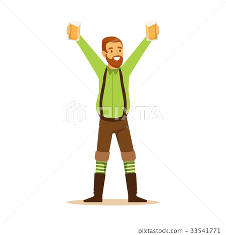 Smiling bearded man in a Bavarian traditional Smiling bearded man in a Bavarian traditional 33541771