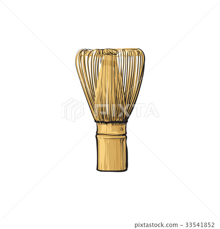 vector sketch cartoon wooden whisk for matcha 33541852