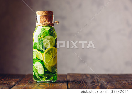 Water Infused with Lemon, Cucumber and Mint. 33542065